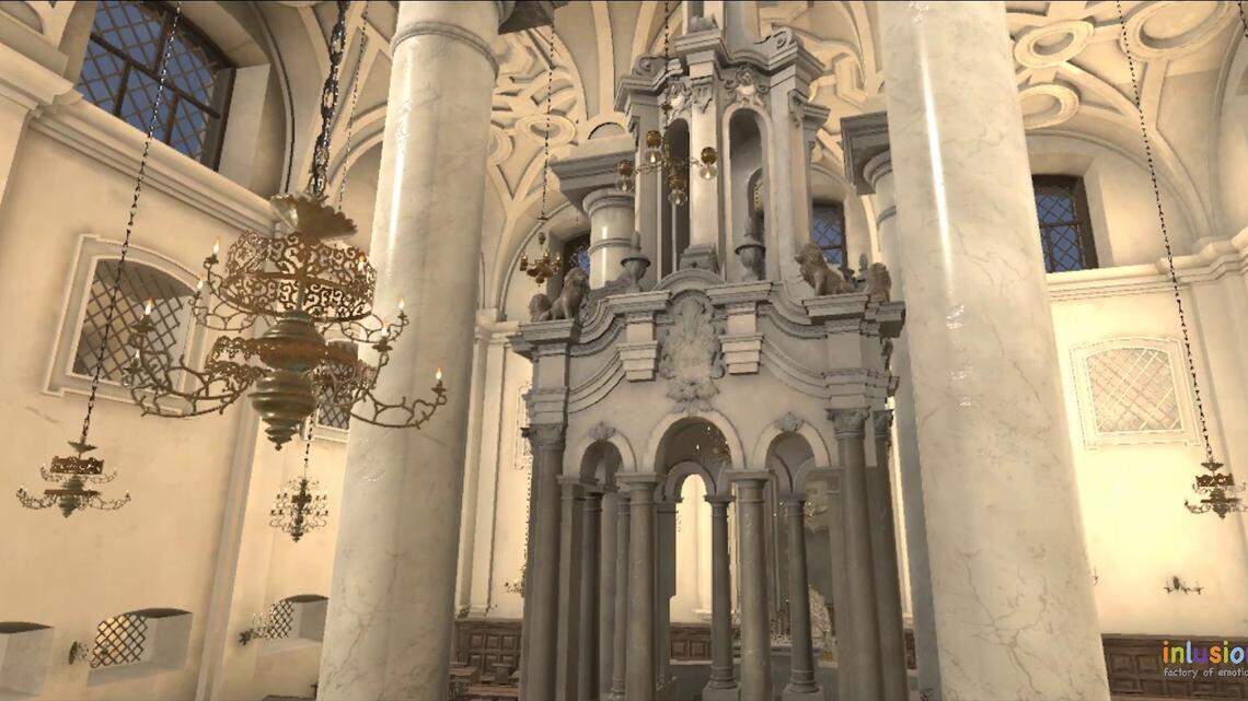 A reconstruction of the synagogue shows what it looked like during its 300-year reign.