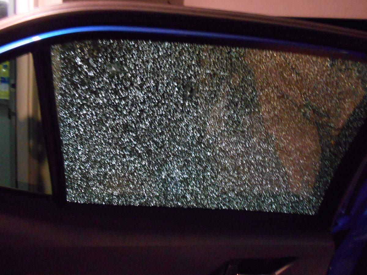 Most of the vehicles’ side and rear windows were damaged, along with some minor body damage, said a spokesman for the sheriff’s office.