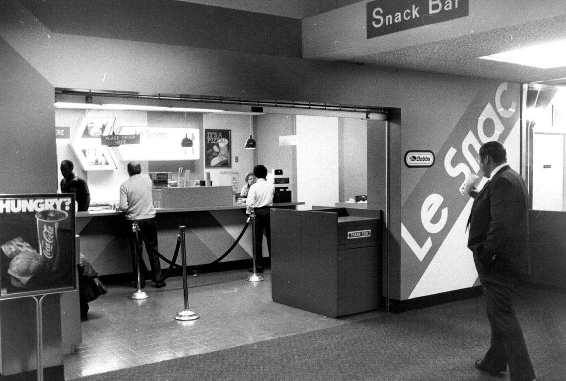 A food counter at he Miami airport in 1981.