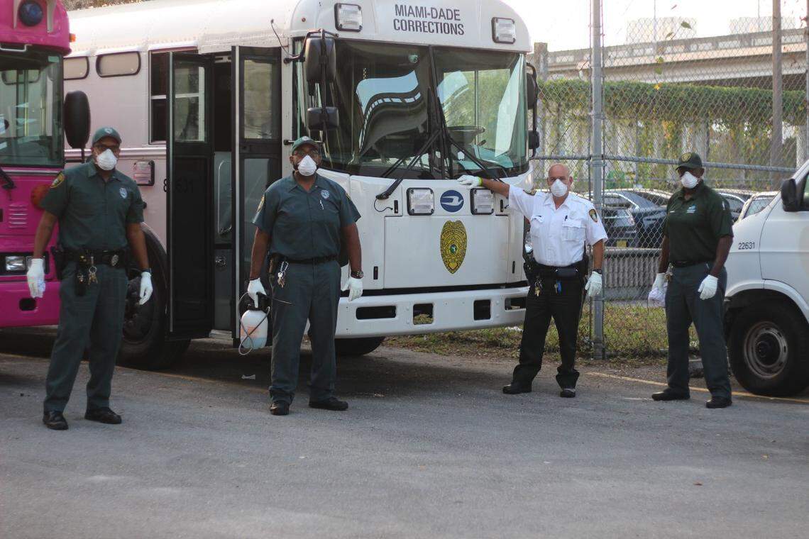 A dozen Miami-Dade corrections officers and employees have tested positive for the coronavirus. Like police departments, paramedics and hospitals, they have also run low on masks, gloves and hand sanitizer.