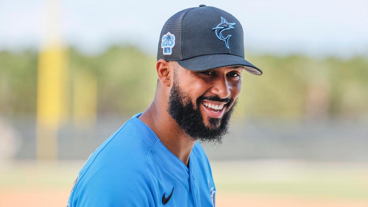 Miami Marlins pitcher Sandy Alcantara after a workout at Roger Dean Chevrolet Stadium in Jupiter, Florida on Thursday, February 16, 2023.