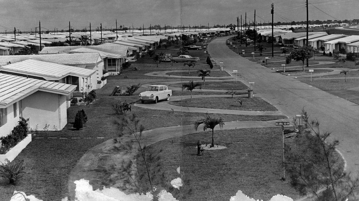 typical Street Scene in Miramar in 1961, when the population was 7,000 and houses started at $9,000 to attract retired families.