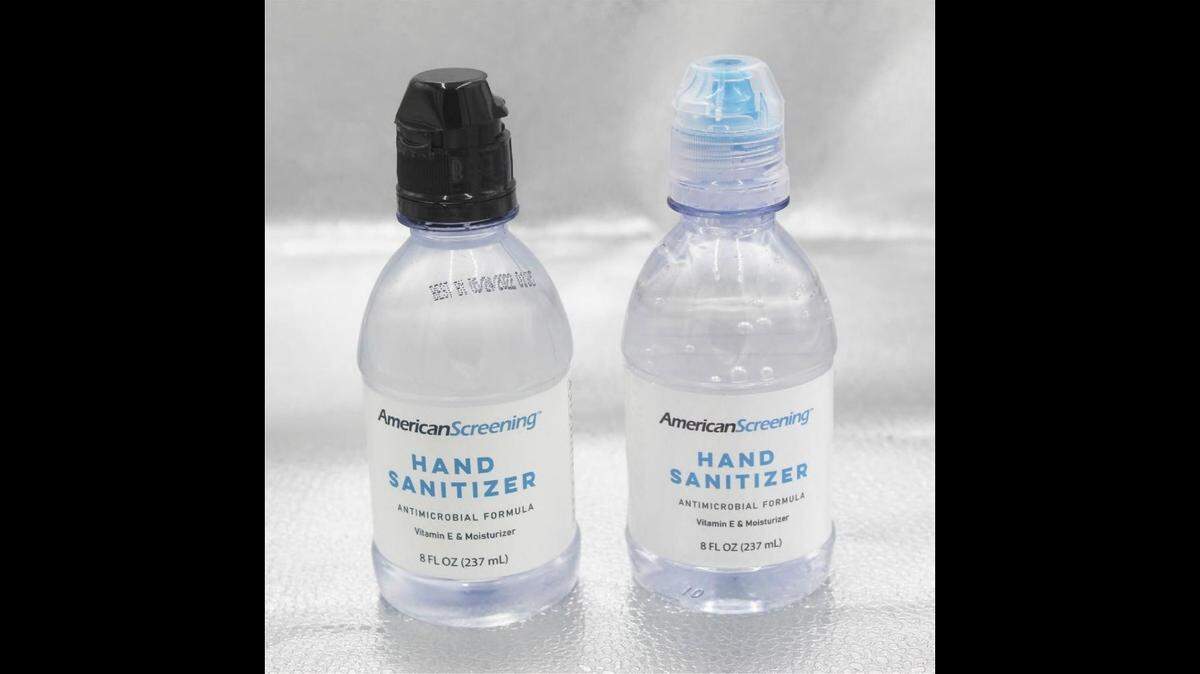 8-ounce bottles of American Screening Hand Sanitizer