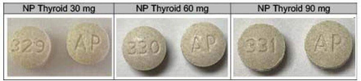 Estas son las tabletas retiradas del mercado de NP Thyroid.