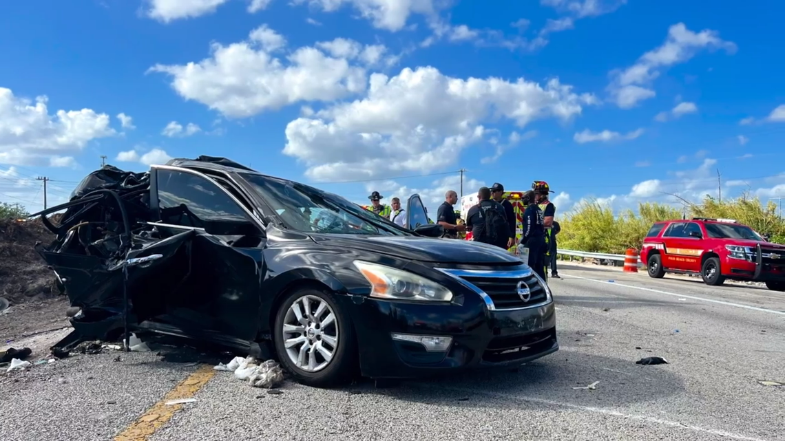 A crash between an SUV and a tractor trailor on U.S. 27 at Mile Marker 47.7 at the border between Broward and Palm Beach counties left three children critically injured and six other people hurt, according to Broward Sheriff Fire Rescue.
