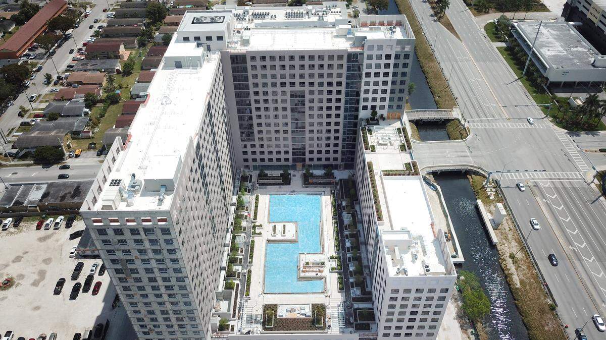 The One at University Center, an 886-unit apartment building that will house FIU students is 45 percent pre-leased and will be completed in time for the 2020-2021 school year.