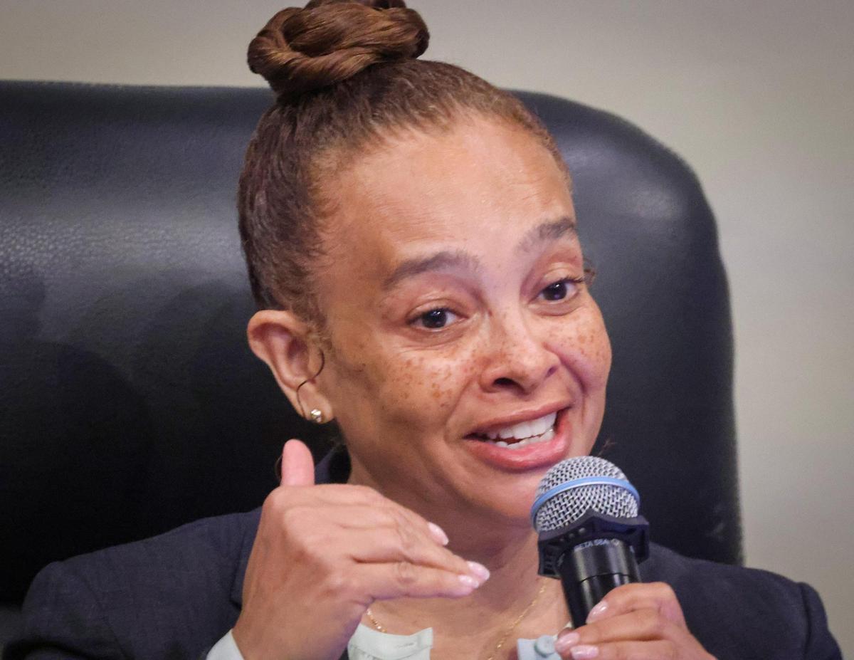 Chairwoman Christine King address remarks from the audience during a commission meeting on Thursday, April 24, 2025, in Miami.
