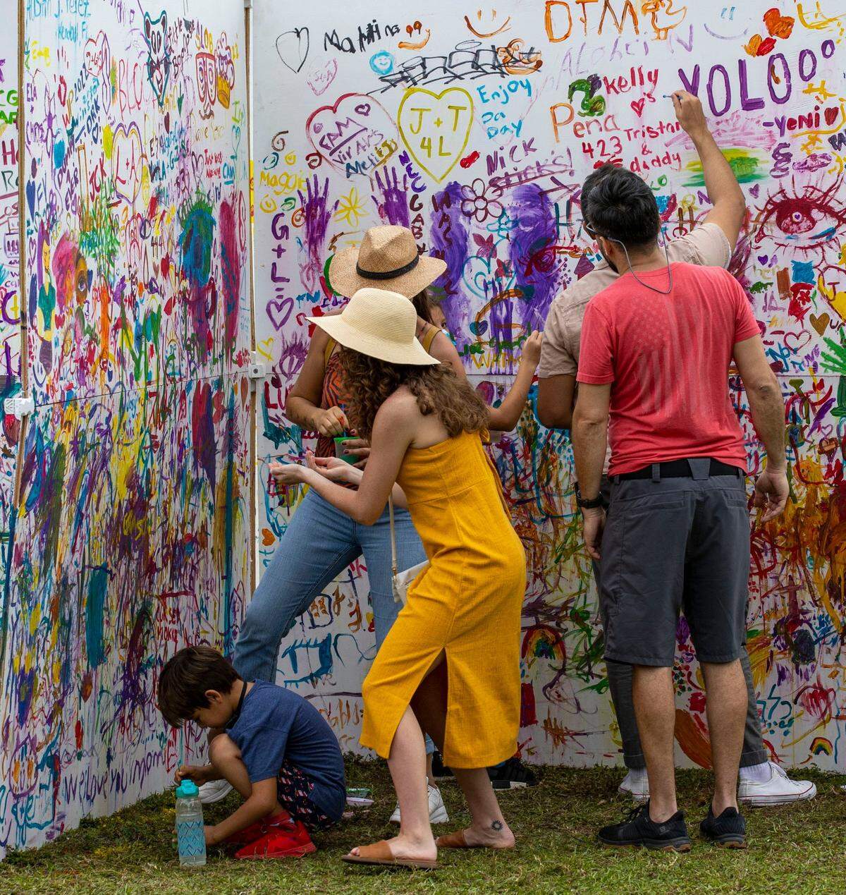 Attendees enjoying an interactive art installation during the 2022 Coconut Grove Arts Festival on Feb. 20, 2022.