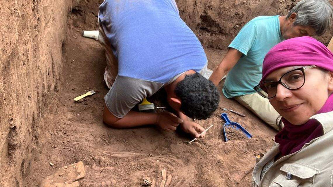 A trove of ancient skeletons was unearthed by archaeologists in a town in Mexico, according to officials.