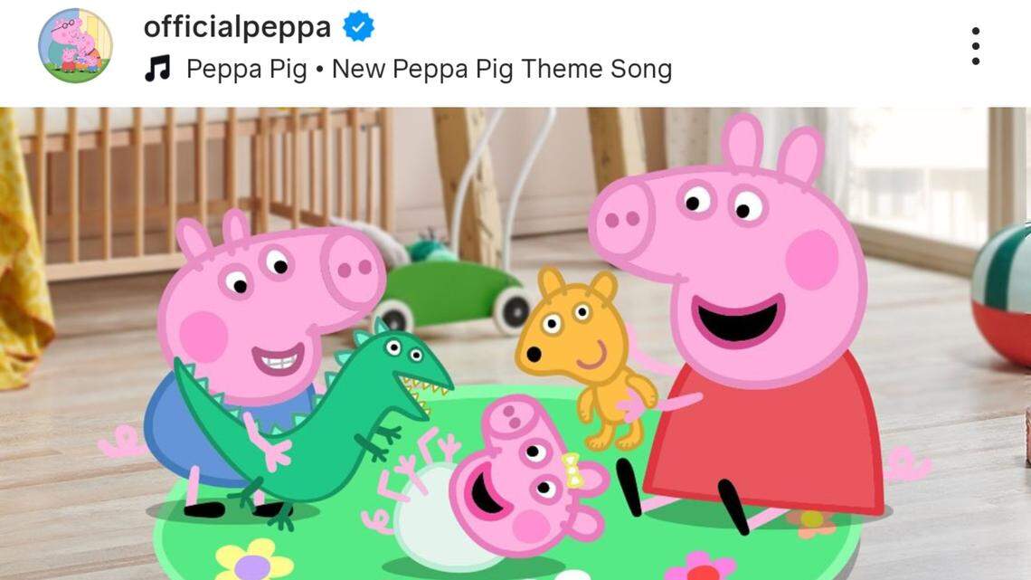 peppa pig playing with toys