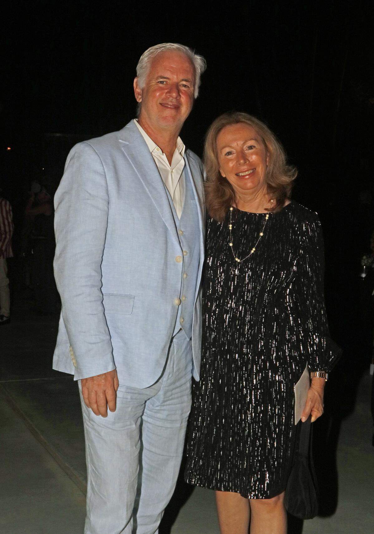 Henry Gazay and Elisabeth Gazay attend an event at the soon-to-reopen Venetian Pool on Sunday, Dec. 7, 2025, in Coral Gables, Florida.