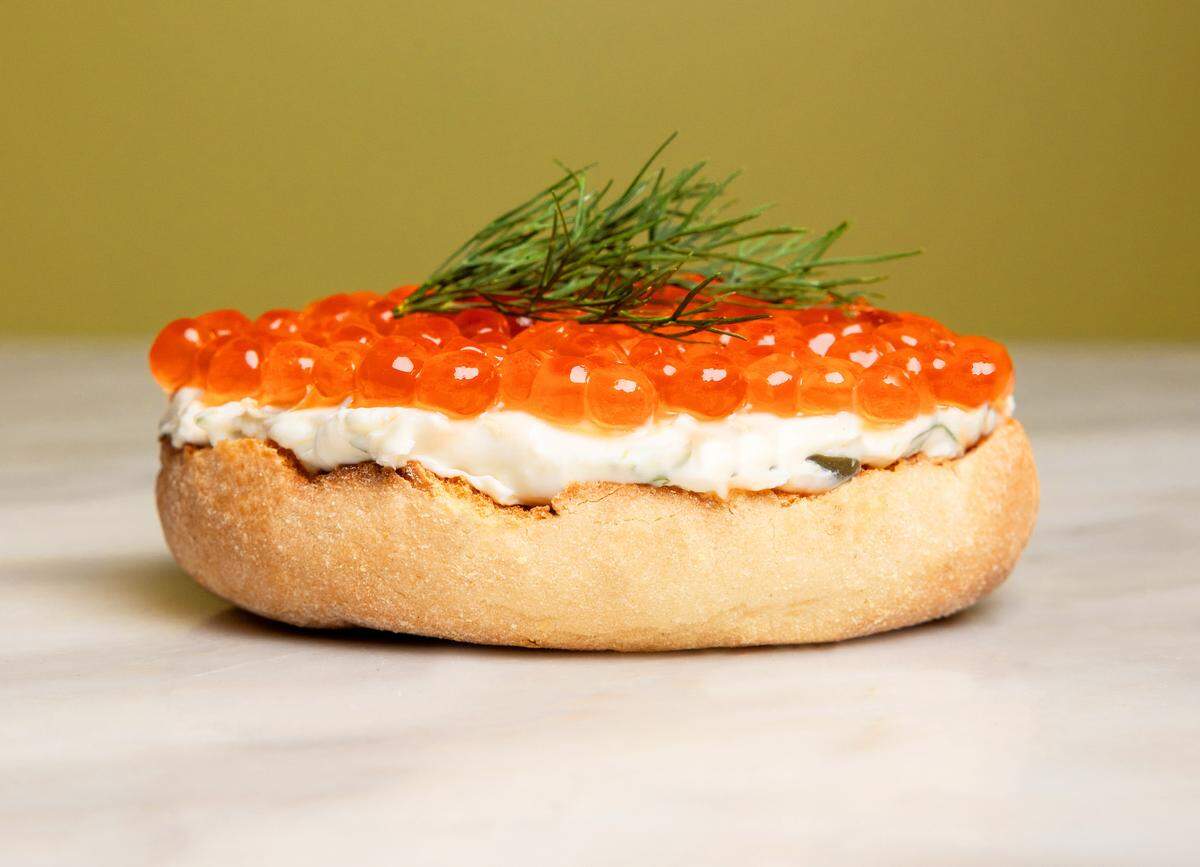 Caviar toast at Sunshine Coffee in Miami Beach.