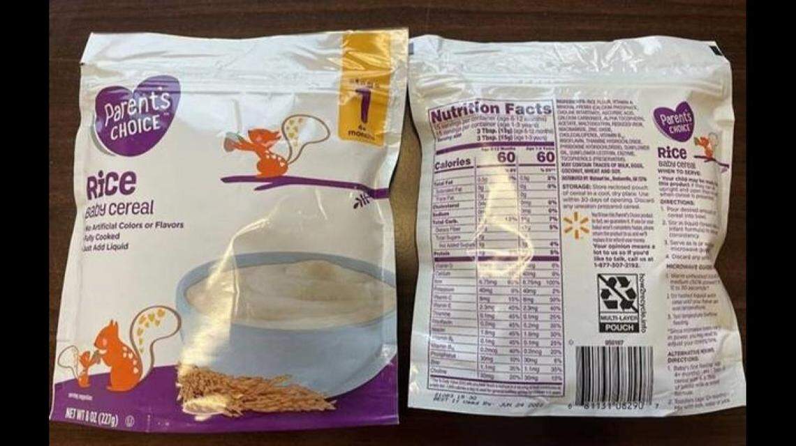 Rice Baby Cereal from Parent’s Choice, a Walmart store brand.
