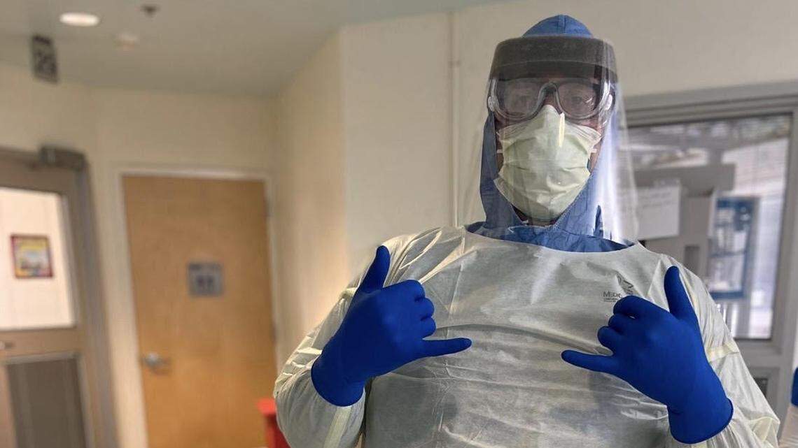 Chris Ocasio, a pediatric ICU nurse at Jackson Memorial Hospital, is among the local medical professionals who is self-quarantining at one of the Miami-Dade hotels designated for essential lodgers.