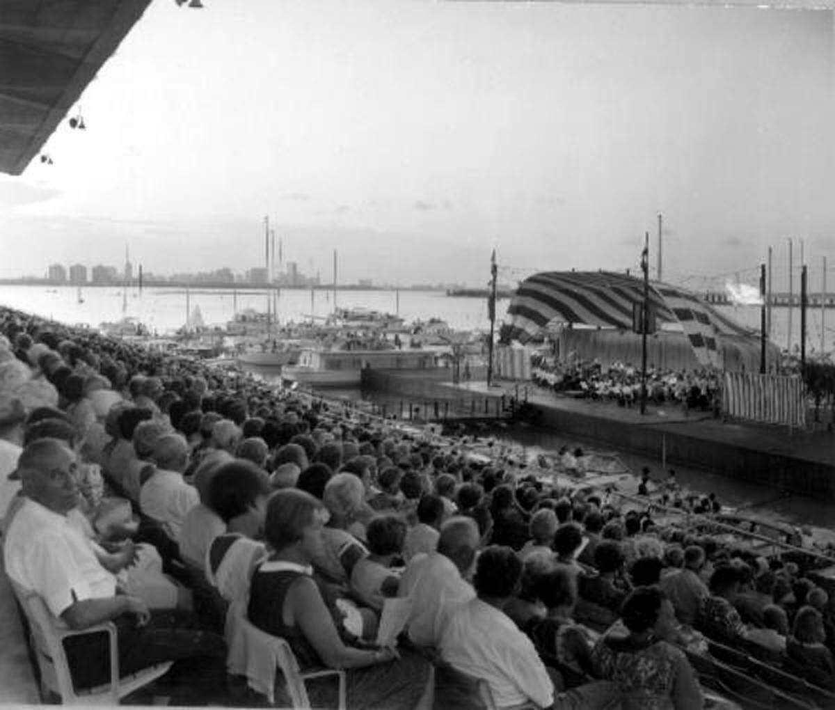 Taking in a concert at Miami Marine Stadium.