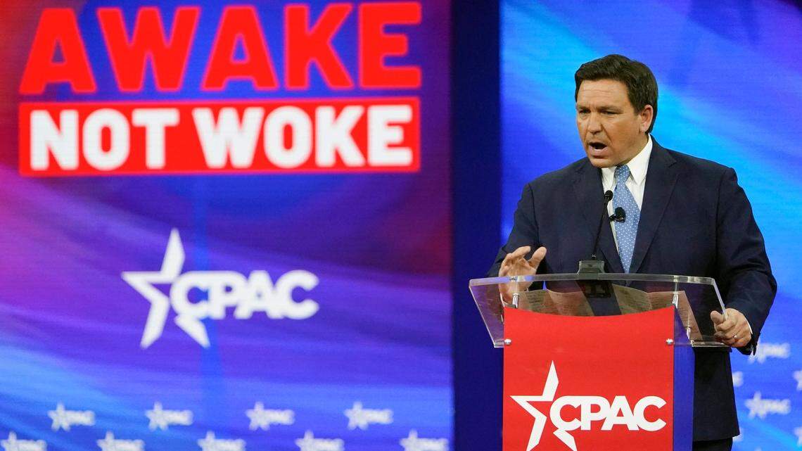 Florida Gov. Ron DeSantis speaks at the Conservative Political Action Conference (CPAC) Thursday, Feb. 24, 2022, in Orlando, Fla.