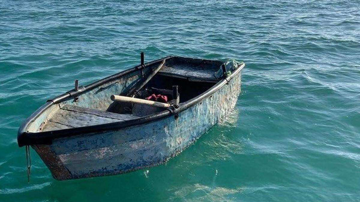 Two men from Cuba were found in the pictured vessel on Feb. 13, 2021, off Key West.