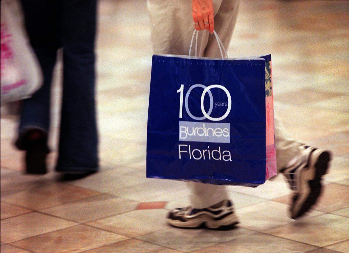 Shoppers at the Dadeland Burdines at the Dadeland Mall.