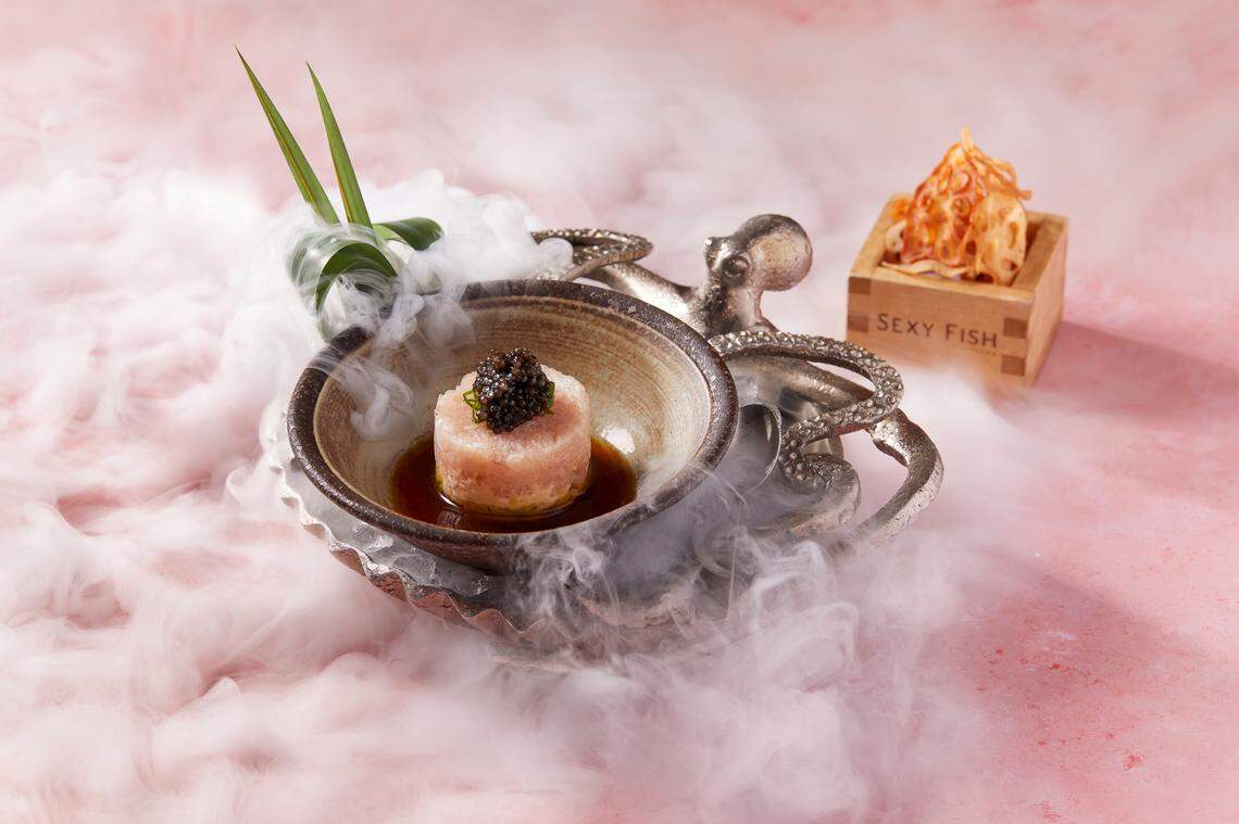 Yellowtail tartar at Sexy Fish Miami.