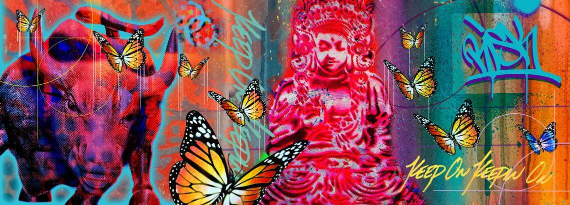 Los Angeles graffiti artist RISK will receive the Art Wynwood Lifetime Artistic Achievement Award at the Art Wynwood fair this weekend. He painted this mural that will flank the entrance to the fair.