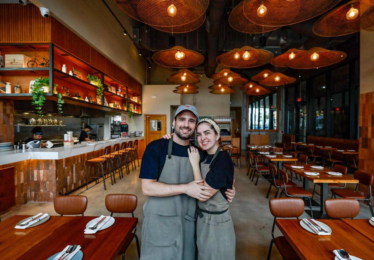 The husband-and-wife team Juan Manuel Umbert and Janice Buraschi from Lima, Peru, the chef owners of Pasta, at their Wynwood restaurant.