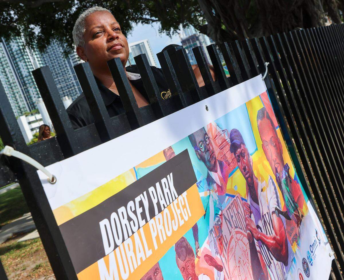 Saliha Nelson of URGENT, Inc. is photographed after announcing the Historic Dorsey Park Restoration & Renewal project completion on Wednesday, August 20, 2025, in Miami, Florida.