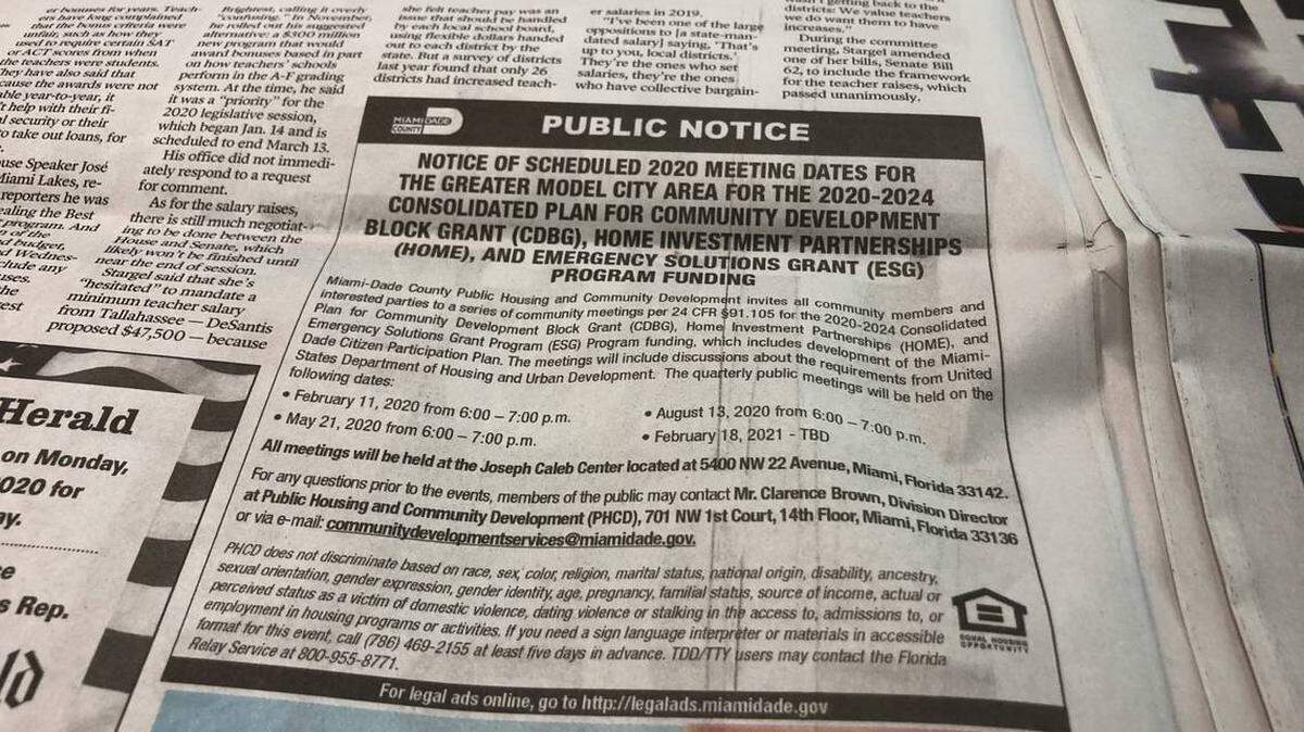 Florida lawmakers are considering a bill that would let local governments post public notices on their websites, instead of in newspapers.