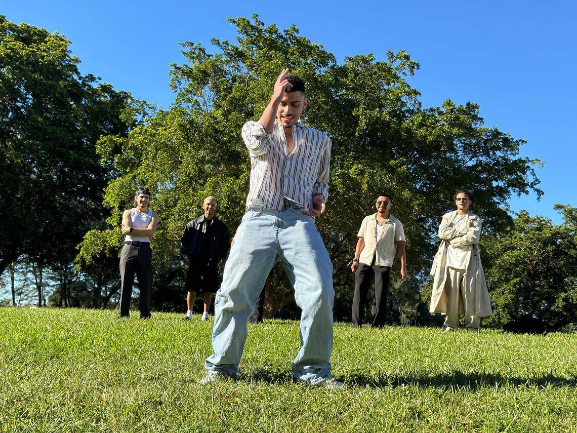 Yuri Martinez, 22, was one of ten contestants during the Rauw Alejandro look-alike contest in Tropical Park. Each doppelganger had to dance like the reggaeton star.