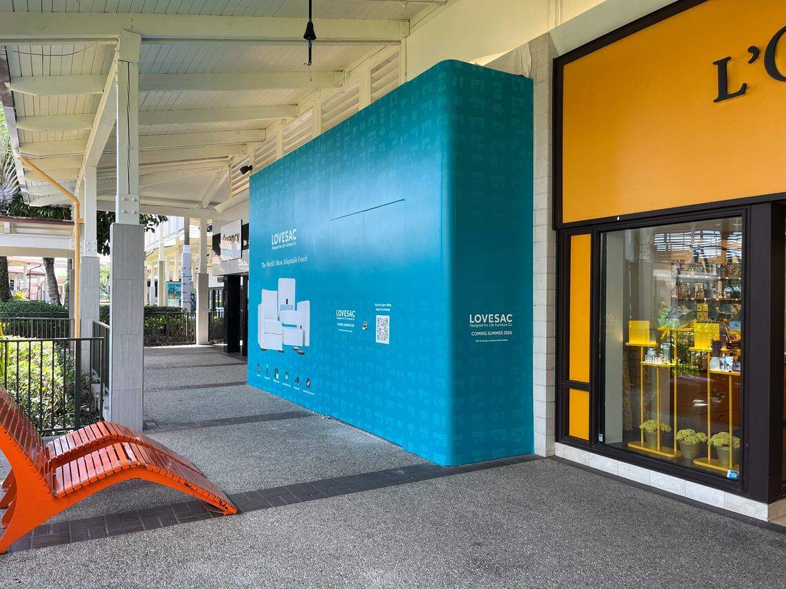 LoveSac was under construction at The Falls mall in South Miami-Dade in the Kendall area in May 2024. The store opened in July.