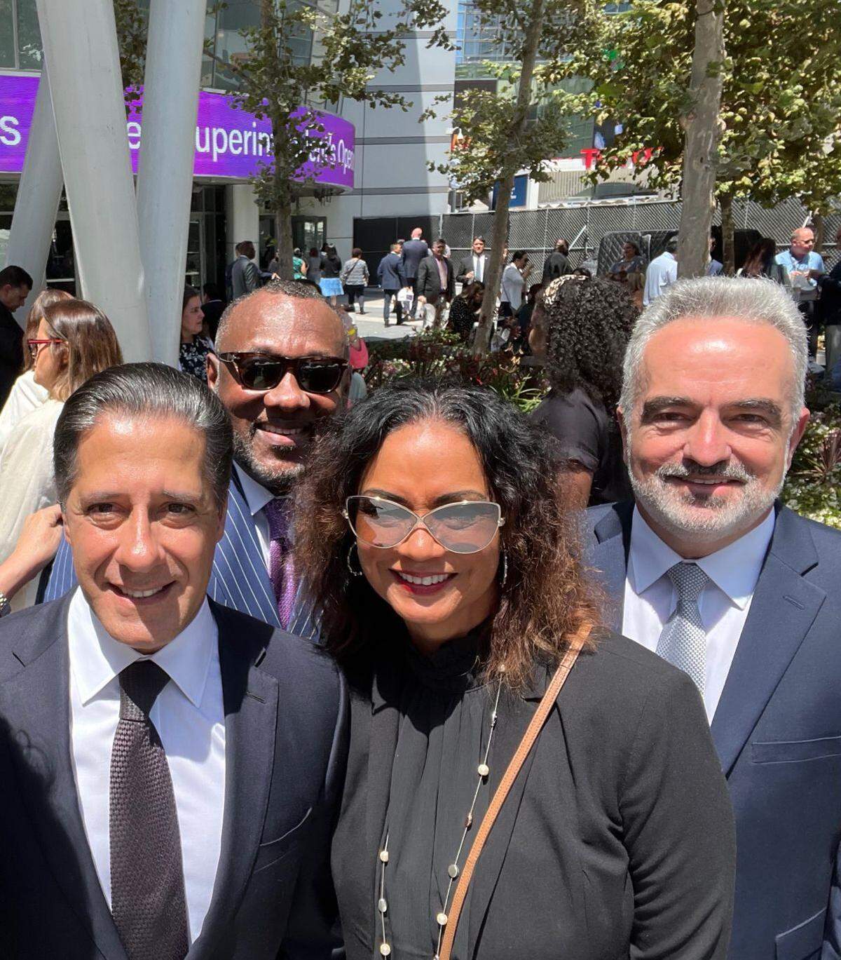Alberto Carvalho and Debra Kerr pictured in Los Angeles in 2023 from a post on Kerr’s LinkedIn profile. The post read, “Superintendent’s Opening of Schools Address was brilliant.” The FBI searched Kerr’s Southwest Ranches home in Broward County and Carvalho’s L.A. home and school district office on Wednesday, Feb. 25, 2026, as part of its investigation into a shuttered AI education company, AllHere. When Carvalho was superintendent of the Los Angeles public schools, the L.A. school board signed a $6 million contract with AllHere.