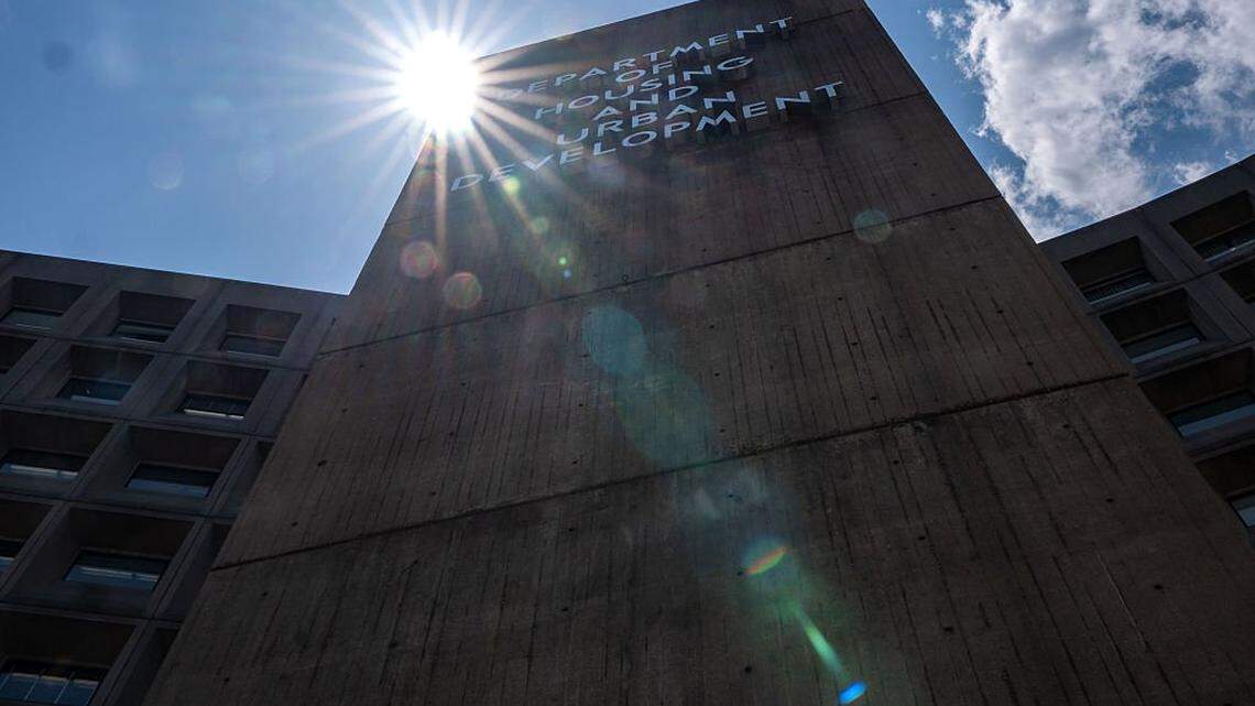 WASHINGTON, DC - JULY 8: The Robert C. Weaver Federal Building, the current headquarters of the U.S. Department of Housing and Urban Development is seen on July 8, 2025 in Washington, DC. HUD and its 2,700 employees, is relocating from its downtown Washington headquarters, where it has been located since its dedication in 1968, to the former National Science Foundation offices in Alexandria, Virginia. (Photo by Kent Nishimura/Getty Images)