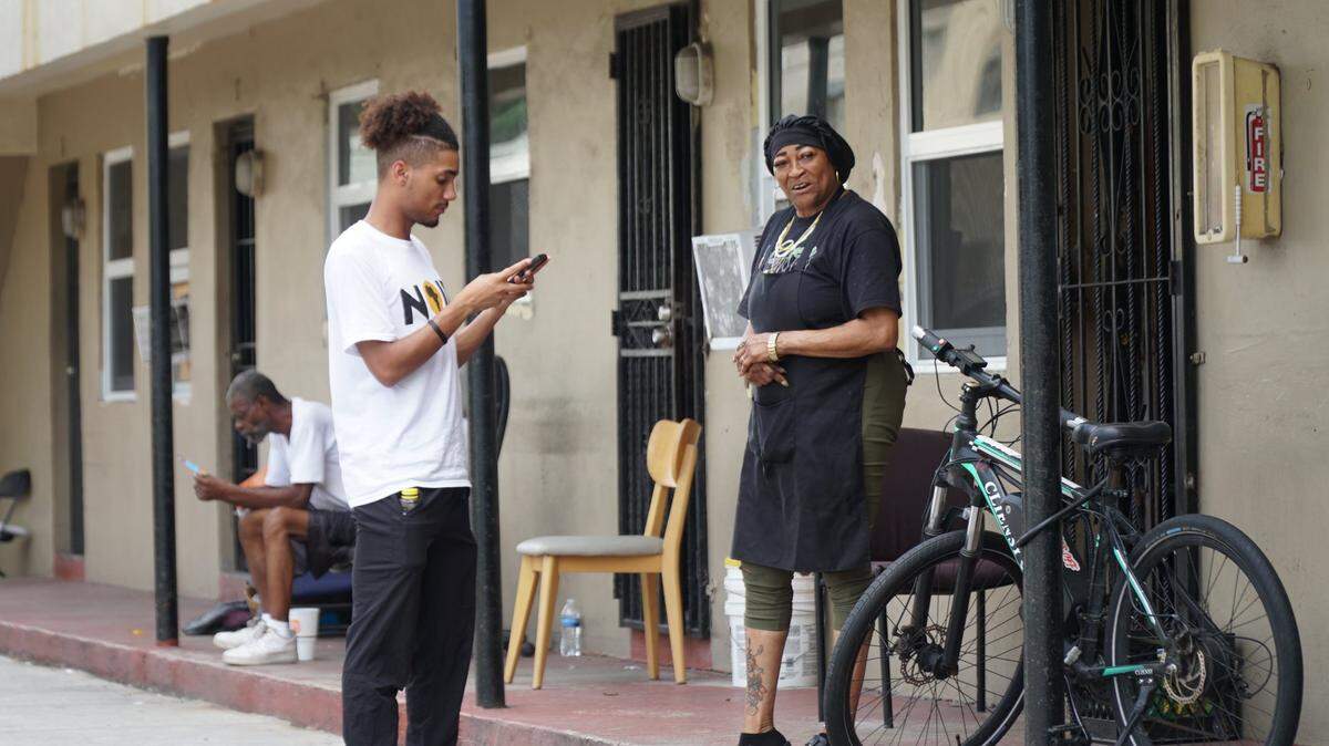 A canvasser for The Noir Project, a survey conducted by The Black Collective that spoke to more than 10,000 Black residents in Miami to understand the needs of the community.