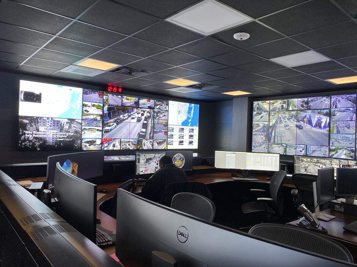 Officers can monitor, zoom in and track people in various areas across the city live using the Real Time Crime Center.