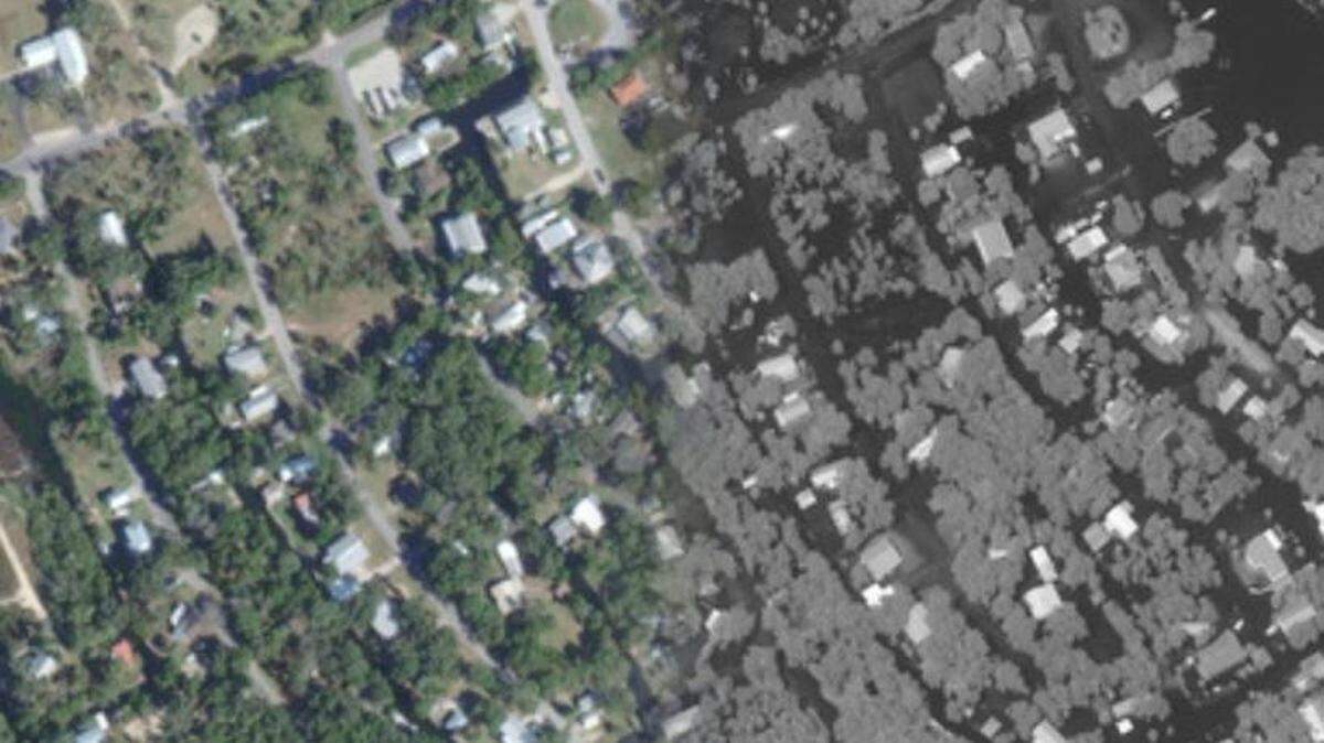 This is how a section of Ozello, Florida looked before and after Hurricane Idalia landed on Aug. 30, 2023.