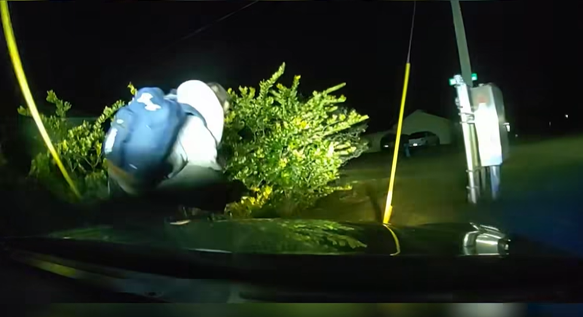 Video shows the 38-year-old bicyclist was sent flying into bushes when the deputy rammed him with a patrol car.