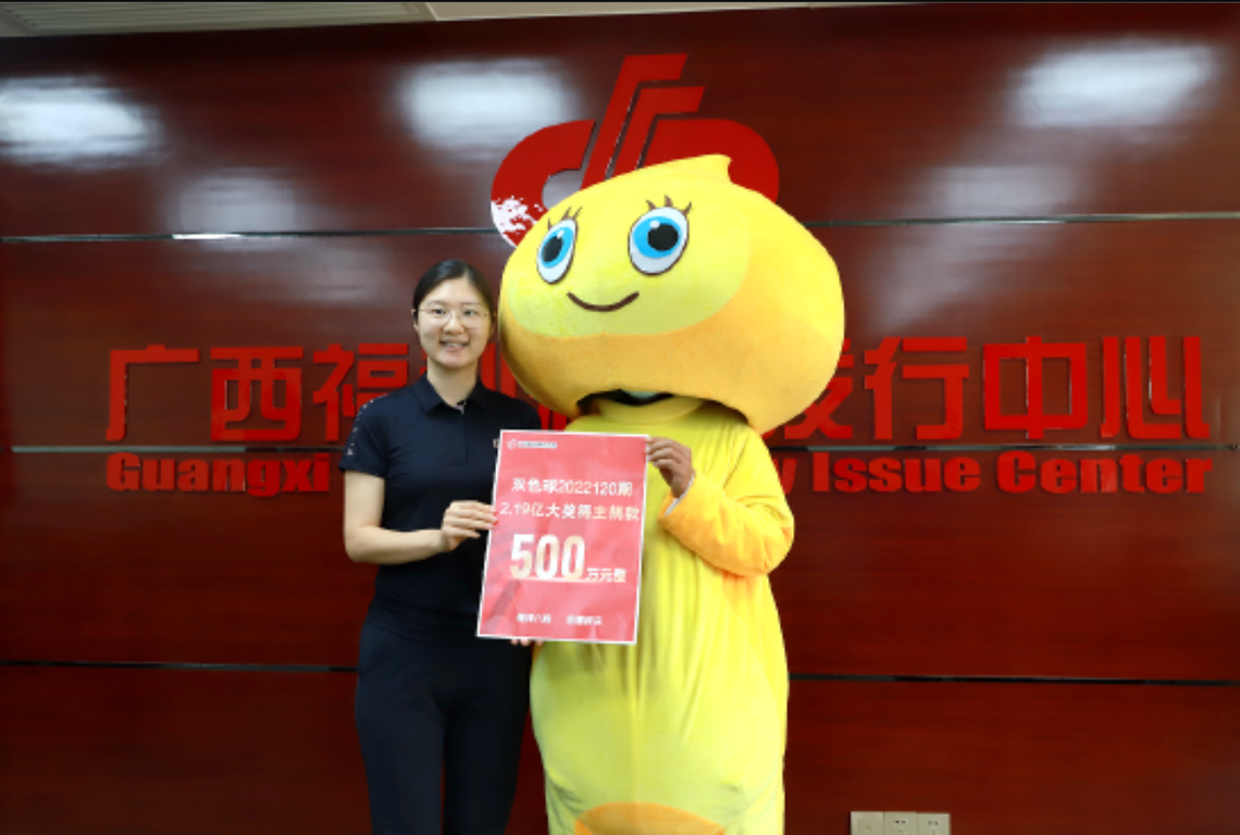 The costume-clad winner poses with another sign celebrating his donation.