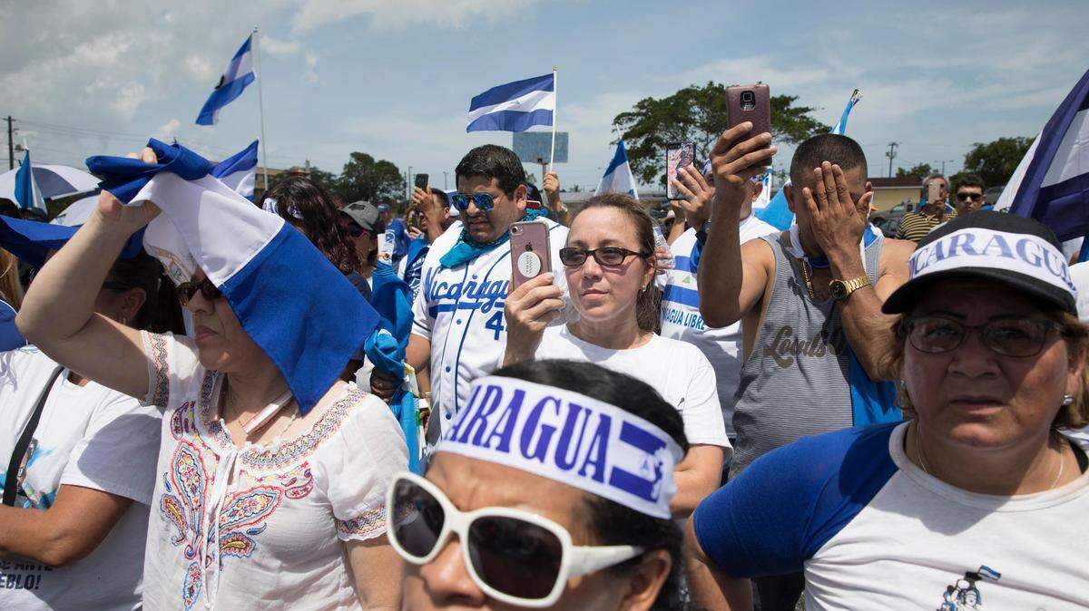 Nicaraguans in Miami at a fundraiser rally at St. Michael the Archangel Catholic Church. Attendees gathered Saturday, July 21, 2018, to help raise funds to support Nicaraguans involved in deadly anti-government protests in their homeland.