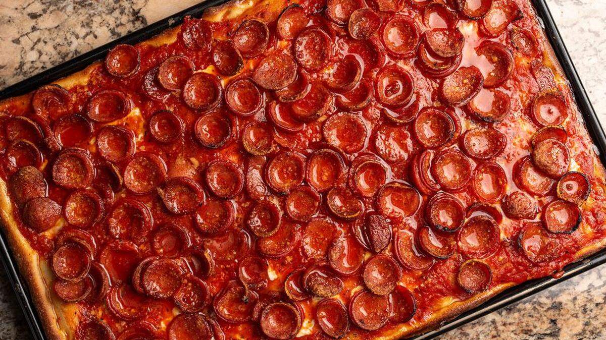 A tray of the Spicy Spring pizza, the most popular menu item at Prince Street Pizza from New York, which is opening in Miami Beach.