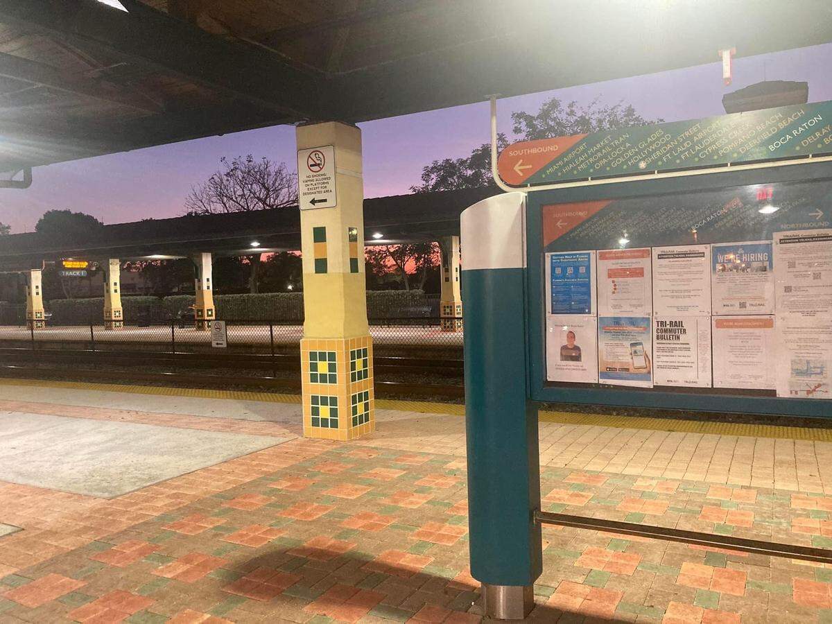 Train platform in Hollywood.
