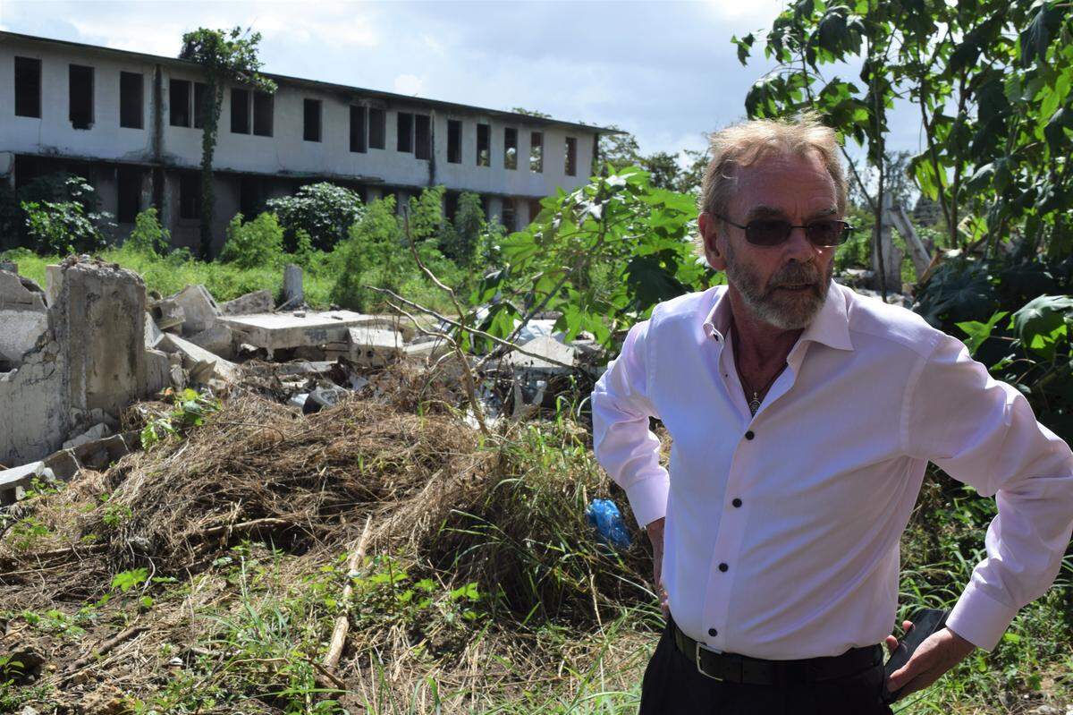 Real estate developer Keith St. Clair stands on the 14-acre lot in San Juan, Puerto Rico, that he hopes to turn into a world-class movie studio. The San Juan Film District is a $70 million project that is slated to be operational by 2022.
