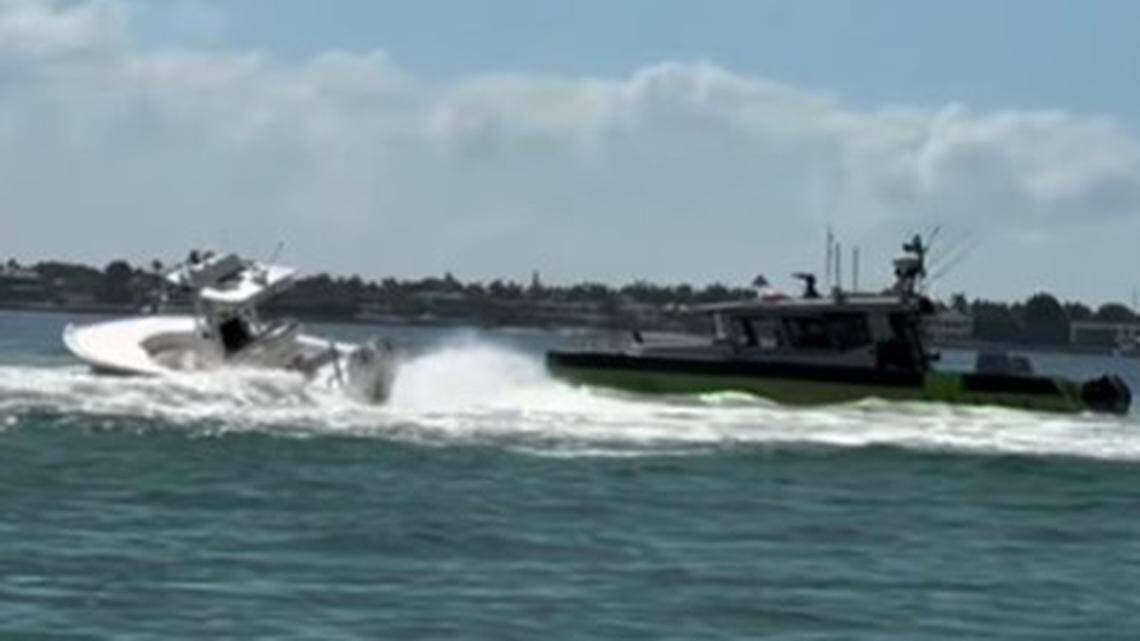 Video shows boat spinning out of control off Nixon Beach. Woman killed, man hurt