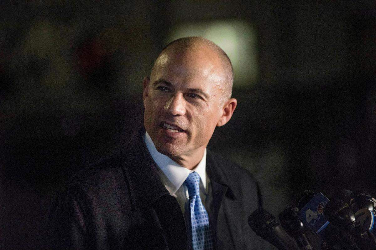 Attorney Michael Avenatti delivers remarks in front of federal court after his initial appearance in an extortion case March 25 in New York. Avenatti’s accused of trying to extort $25 million from Nike by threatening the company with bad publicity.