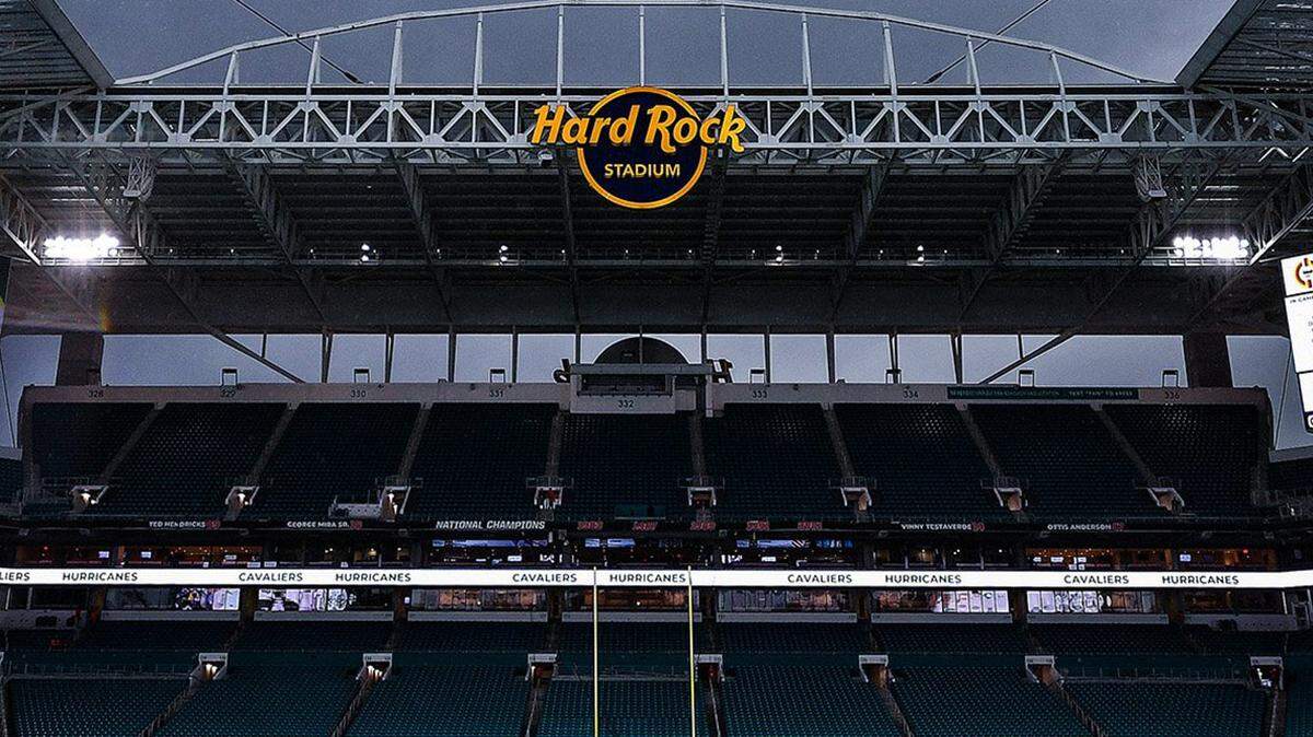 Hard Rock Stadium prior to a game between the University of Miami and the Virginia Cavaliers on October 11, 2019, in Miami Gardens, Fla.