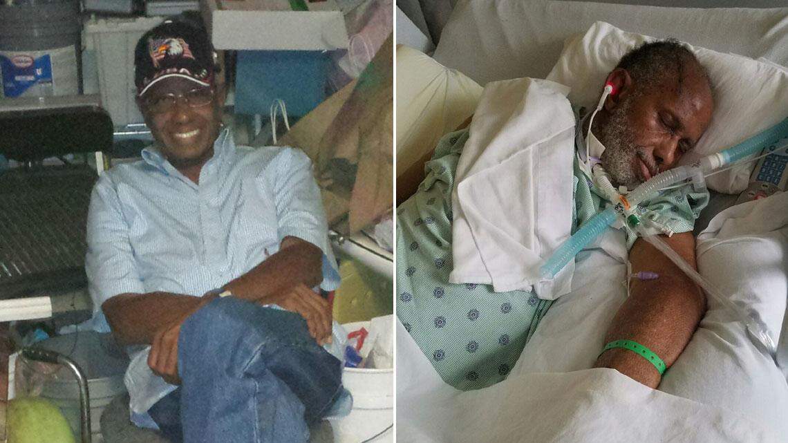 Relatives have battled over control of the finances of Conley Johnson Jr., a well-to-do Miami property owner. He is pictured here in healthier times, and in the hospital since his health has faltered.