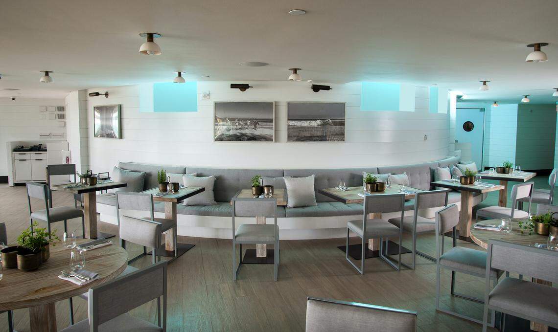 Another view of the interior of Ocean Social at Eden Roc Miami Beach.
