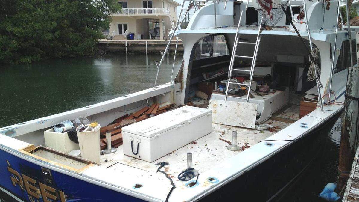 The Reel G charter fishing boat sits docked at a Tavernier marina in 2016. The vessel was owned by Adrian Demblans, the man convicted of driving Jeremy Macauley to and from the scene of where an Upper Keys couple was murdered in October 2015. The root of the murders was cocaine found offshore the previous summer by Macauley while he worked as a mate on another charter fishing boat.