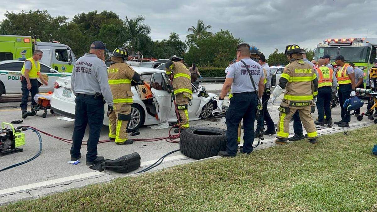 Over a dozen Miami-Dade Fire Rescue units responded to a multi-vehicle crash with injuries in the area of Bird Road (Southwest 40th Street) and 134th Avenue on Thursday, Dec. 21, 2023, the agency said.