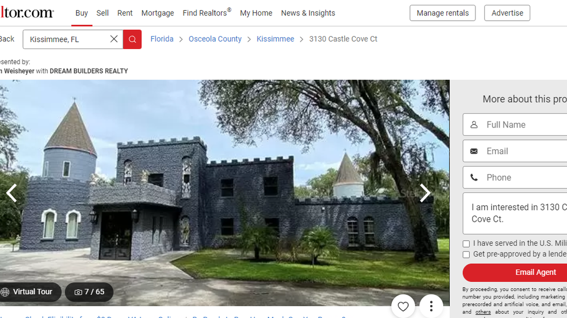 It’s not Cinderella’s Castle, but this Florida fortress near Disney World could be yours