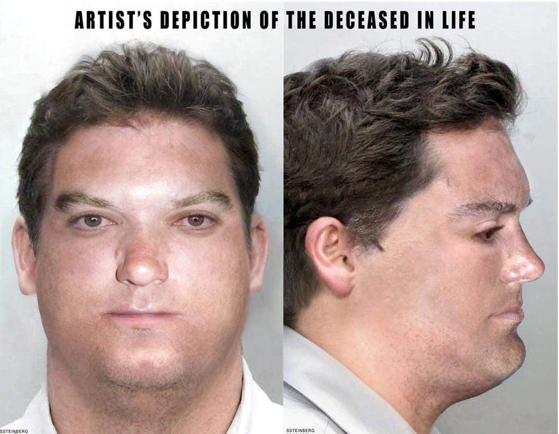 An artist rendering of an unidentified man found dead in the surf of South Beach in December 2009.