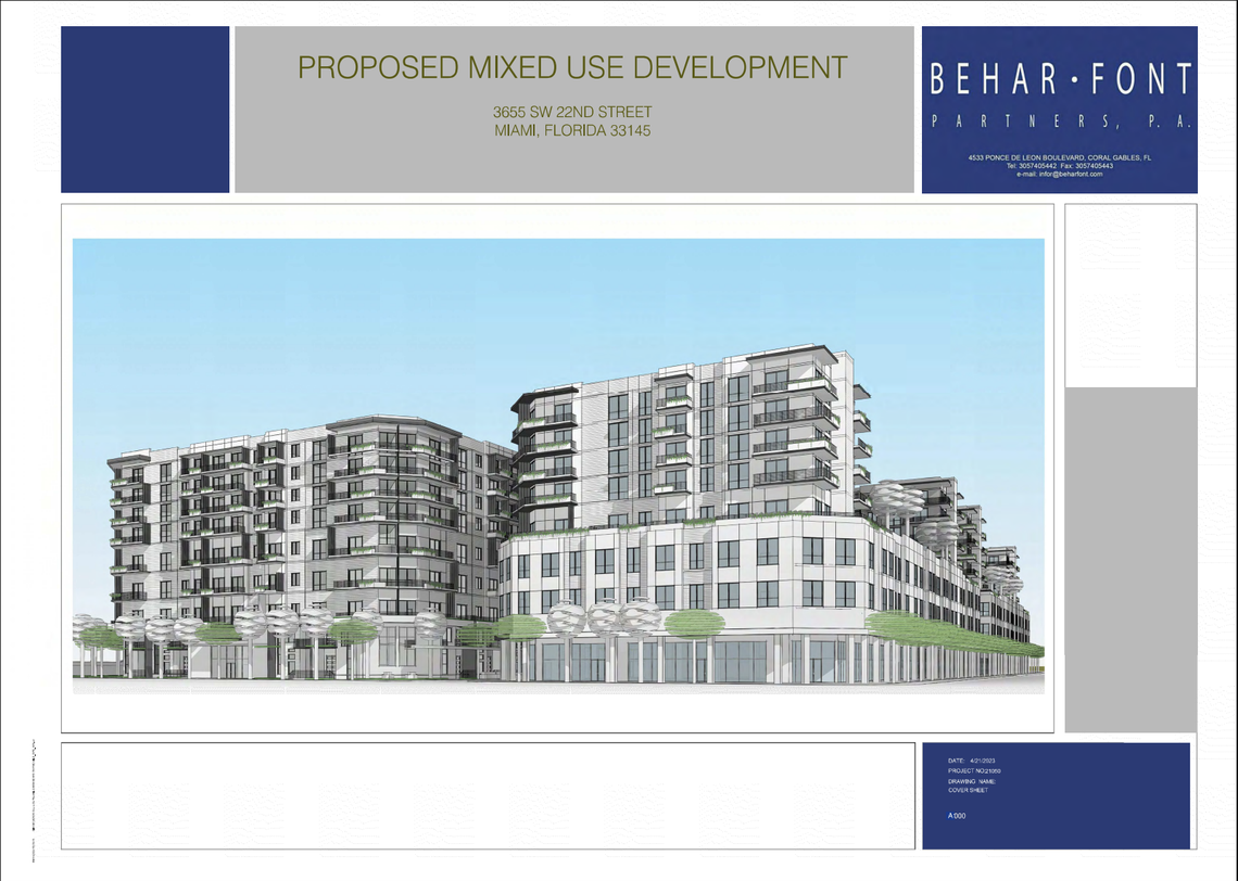 An image of the proposed development at the site of the last Sears in Miami on Coral Way and Douglas Road at 3655 SW 22nd St.